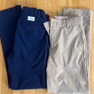Vineyard Vines Boys Performance Chinos in Navy and Tan, size 10